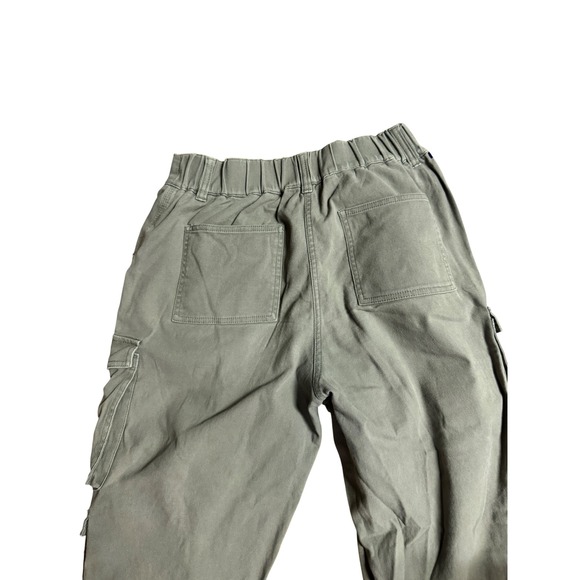 Oak + Fort Green High Waisted Multi Pocket Cargo Pants Cropped Joggers S Medium - Picture 6 of 12